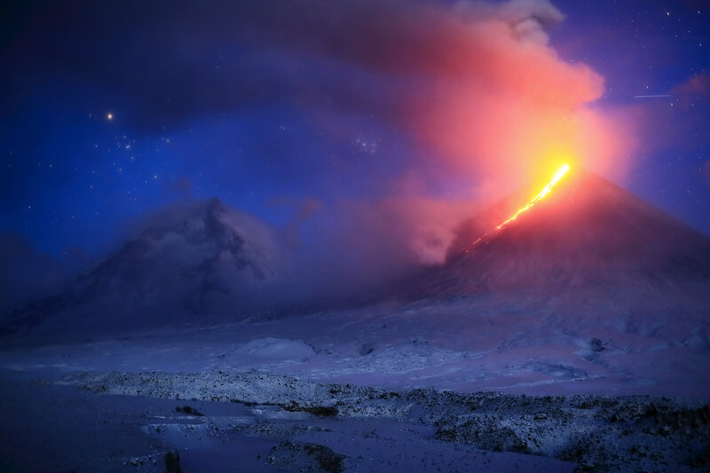 Камчатка. Извержение Ключевской сопки.